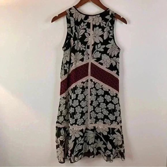 LOFT outlet Floral Sleeveless Boho Tassel Crochet Detail Midi Flutter Hem Sz XS - Picture 5 of 5